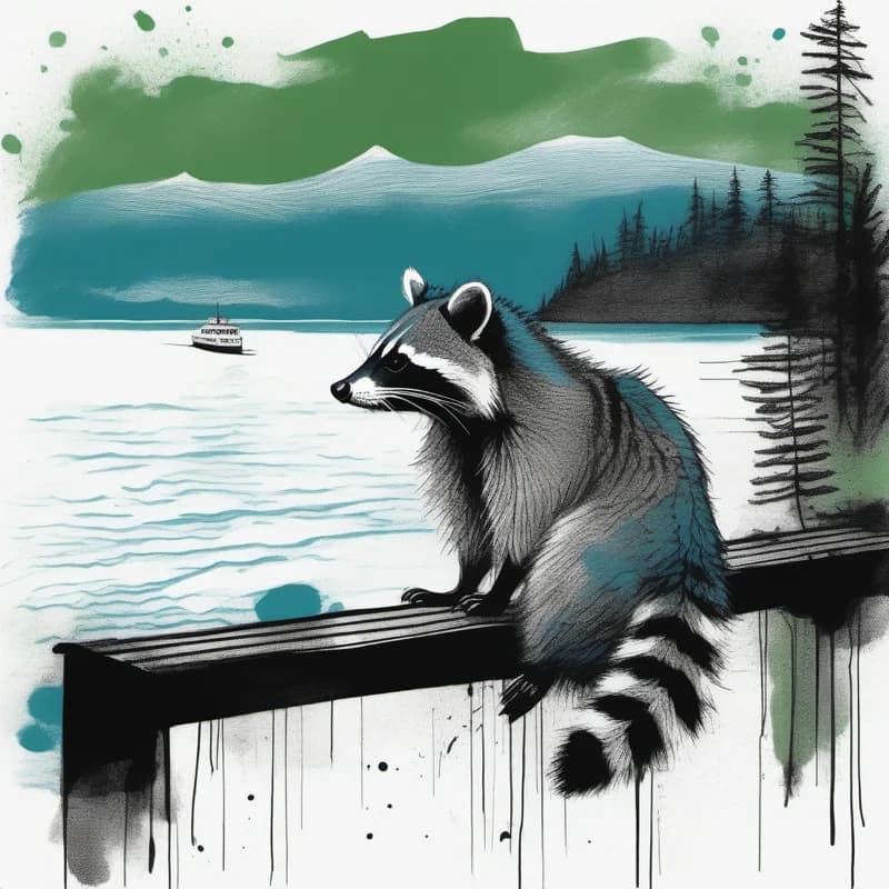 Bandit waiting at the ferry terminal